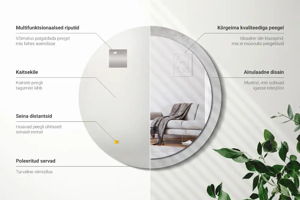 Specchio circolare decoro Struttura del calcestruzzo