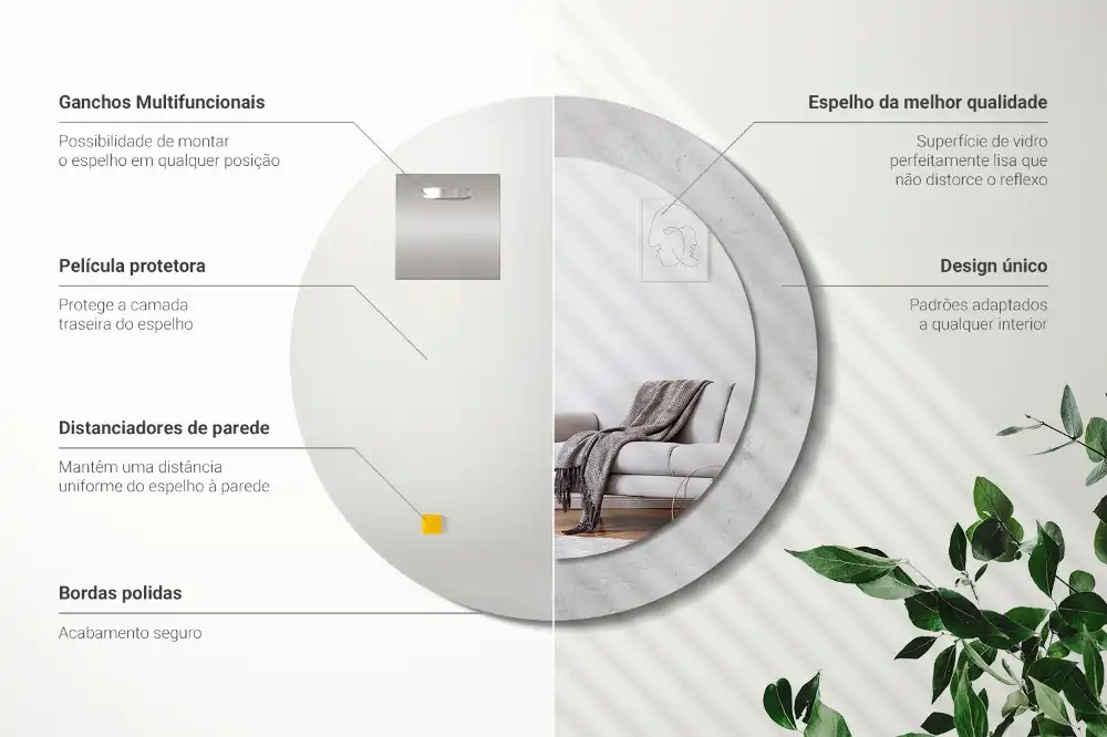 Specchio circolare decoro Struttura del calcestruzzo