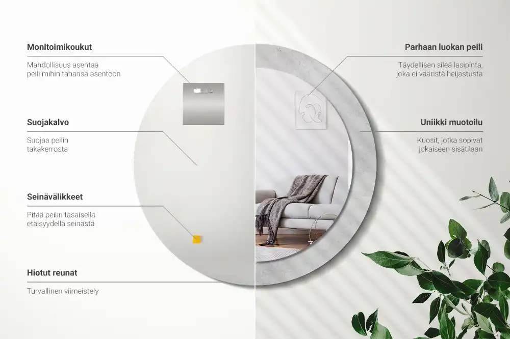 Specchio circolare decoro Struttura del calcestruzzo