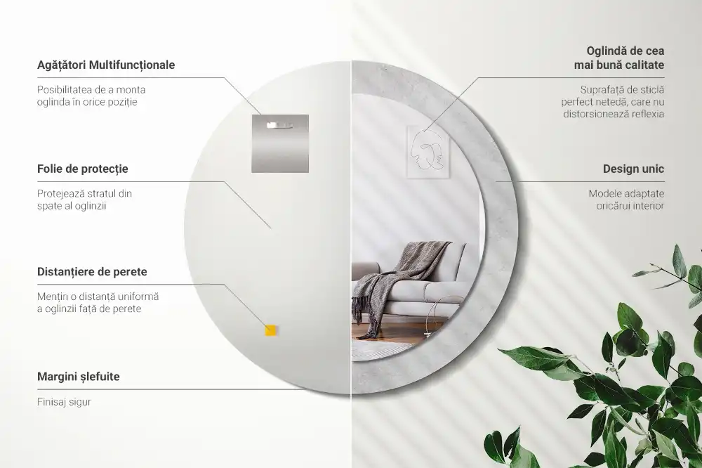 Specchio circolare decoro Struttura del calcestruzzo