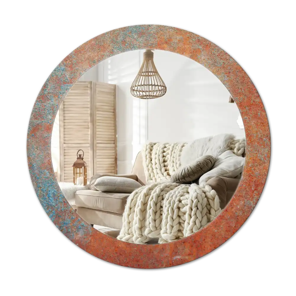 Specchio circolare stampato Metallo arrugginito