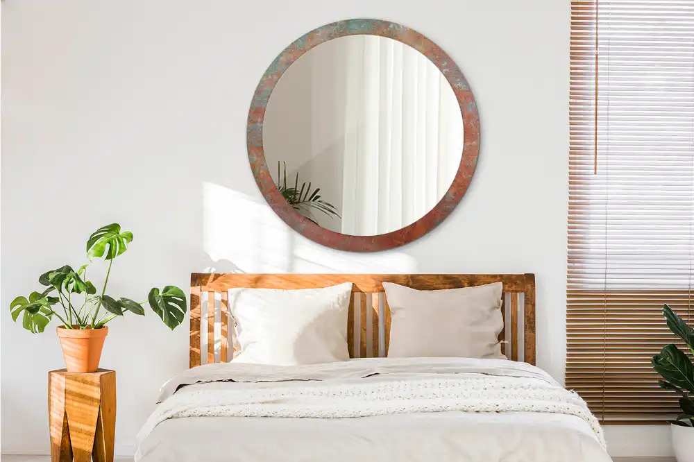 Specchio circolare stampato Metallo arrugginito