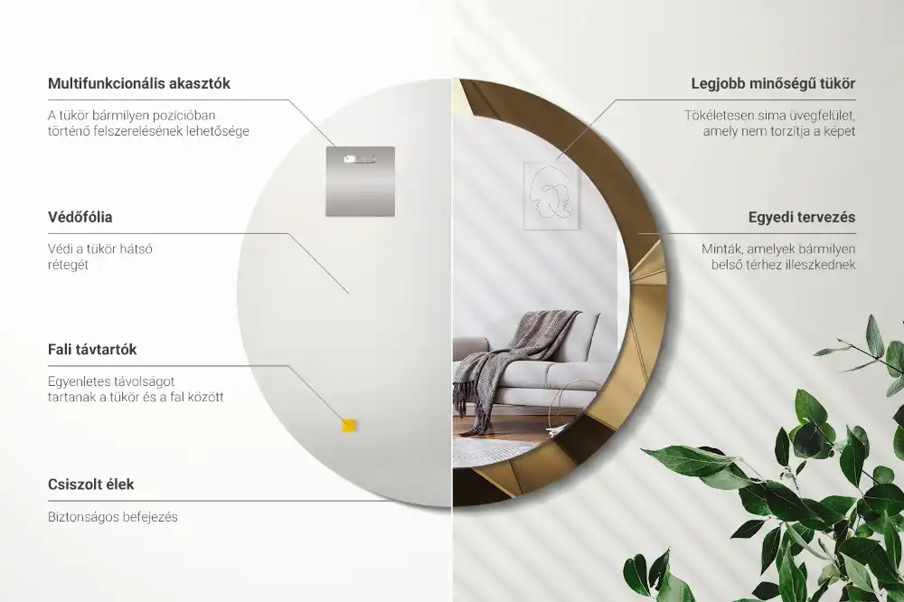 Specchio circolare decoro Astrazione moderna