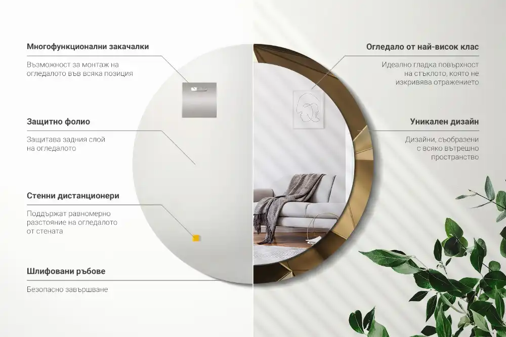 Specchio circolare decoro Astrazione moderna