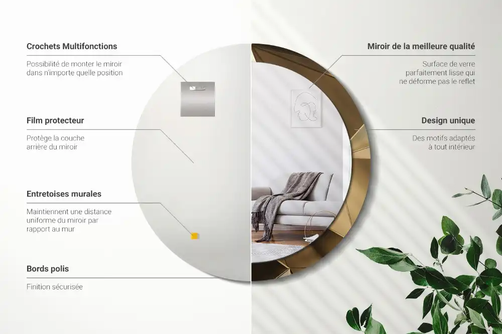 Specchio circolare decoro Astrazione moderna