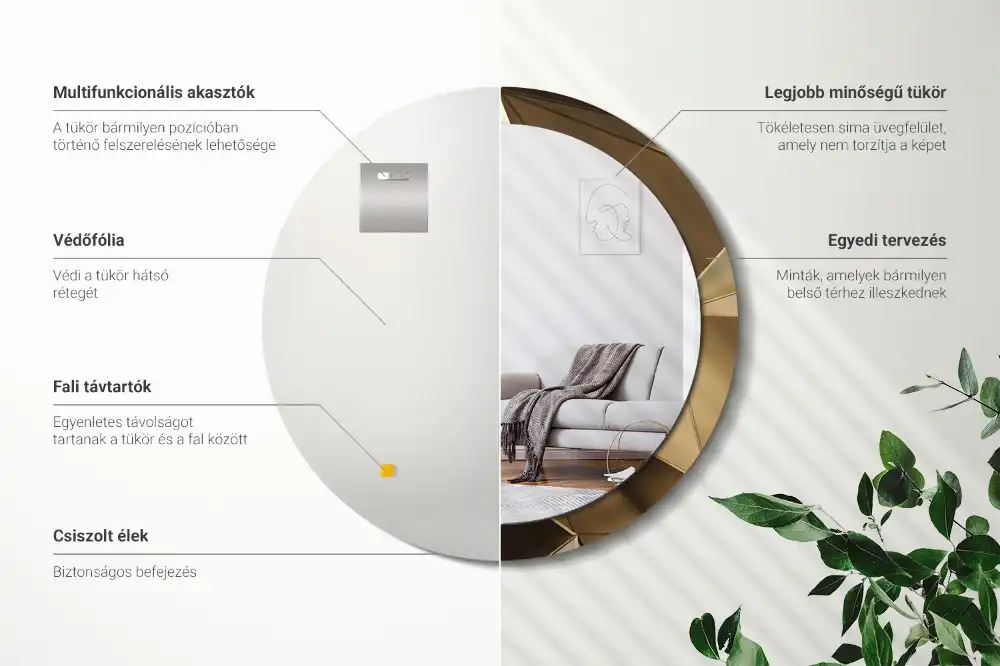 Specchio circolare decoro Astrazione moderna