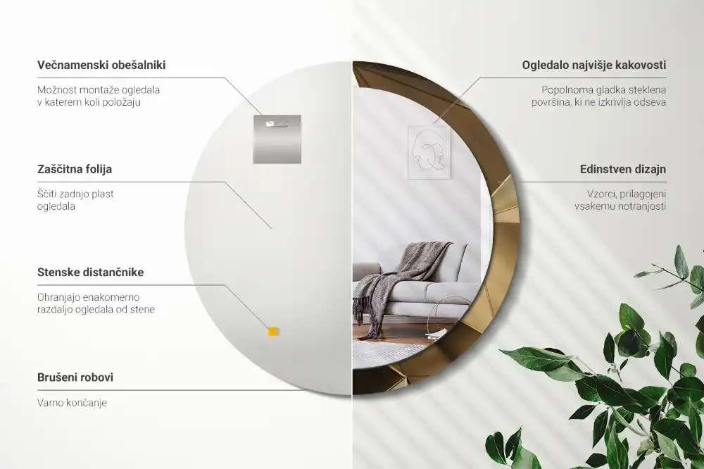 Specchio circolare decoro Astrazione moderna