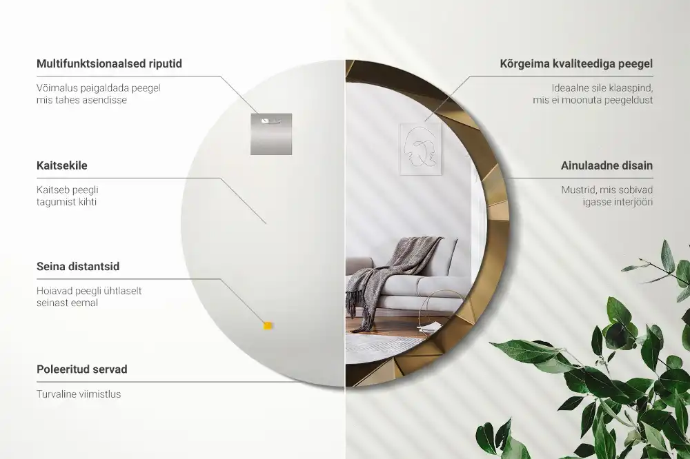 Specchio circolare decoro Astrazione moderna