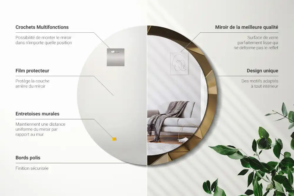 Specchio circolare decoro Astrazione moderna