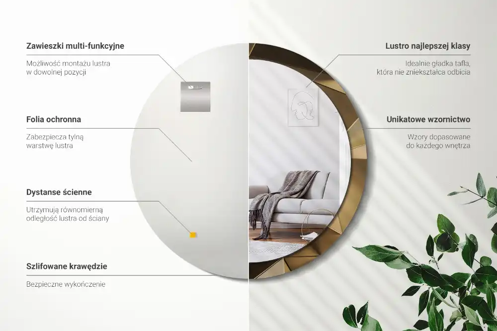 Specchio circolare decoro Astrazione moderna