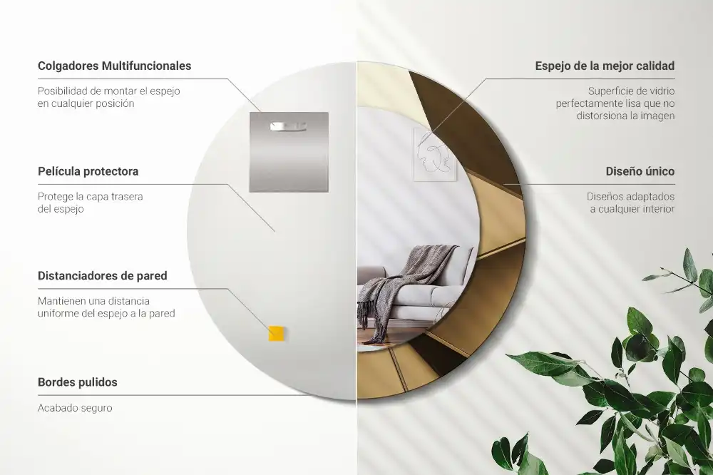 Specchio circolare decoro Astrazione moderna