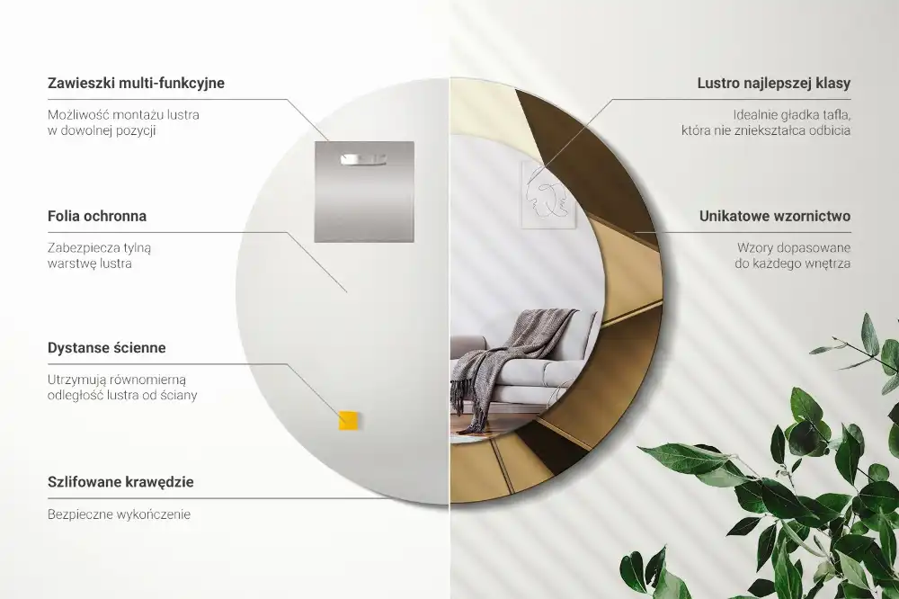 Specchio circolare decoro Astrazione moderna