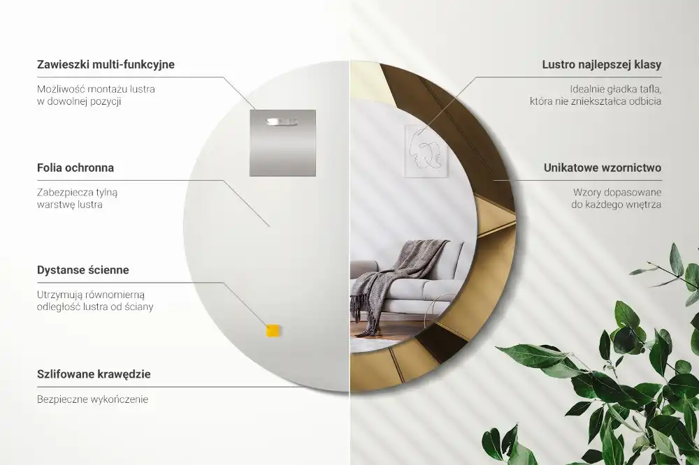 Specchio circolare decoro Astrazione moderna