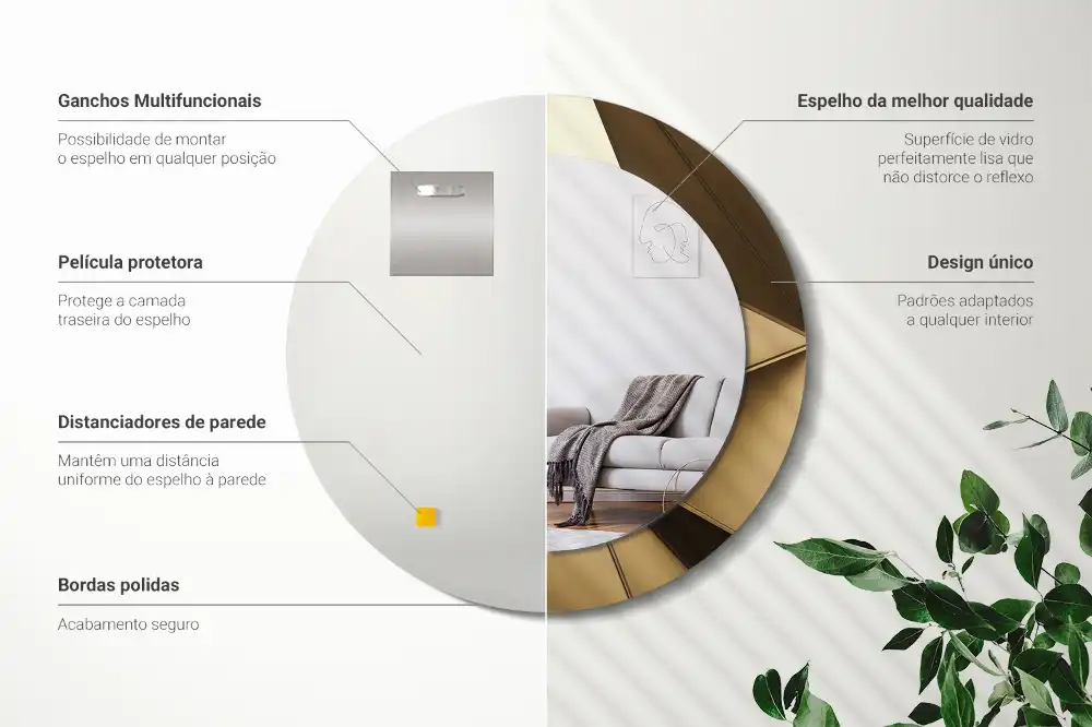 Specchio circolare decoro Astrazione moderna