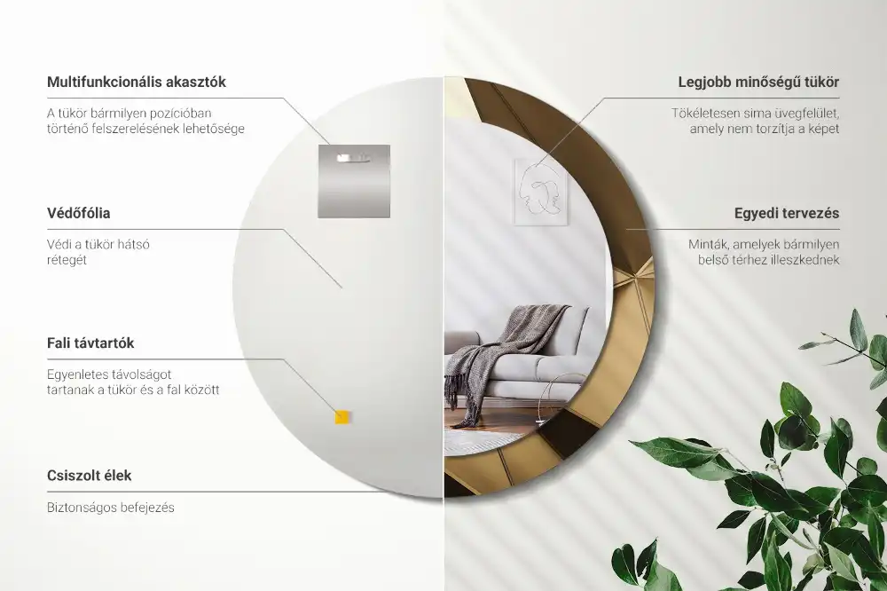 Specchio circolare decoro Astrazione moderna