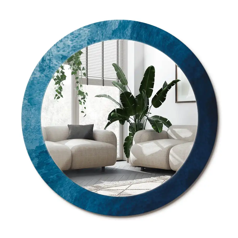 Specchio rotondo con cornice stampata Arte astratta