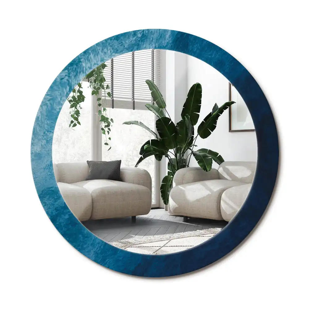 Specchio rotondo con cornice stampata Arte astratta