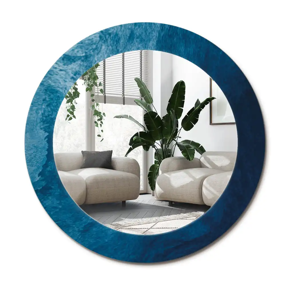 Specchio rotondo con cornice stampata Arte astratta