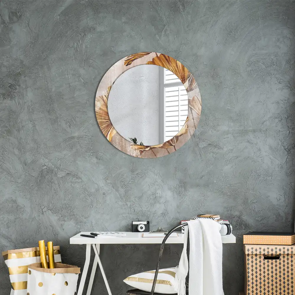 Specchio circolare decoro Foglie boho
