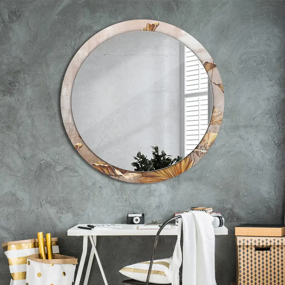 Specchio circolare decoro Foglie boho