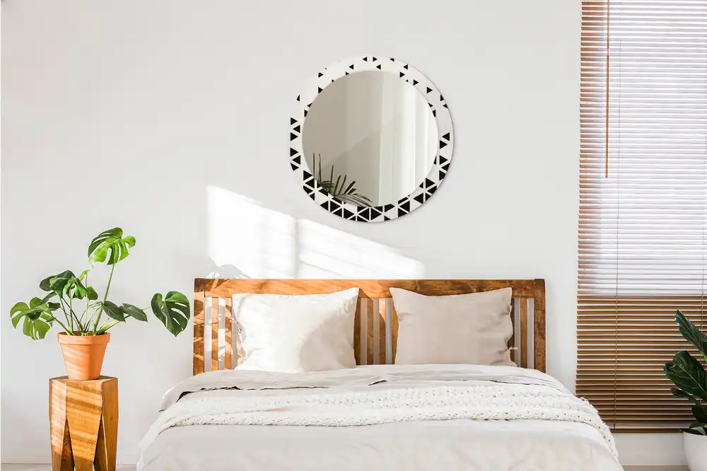 Specchio circolare stampato Astrazione geometrica