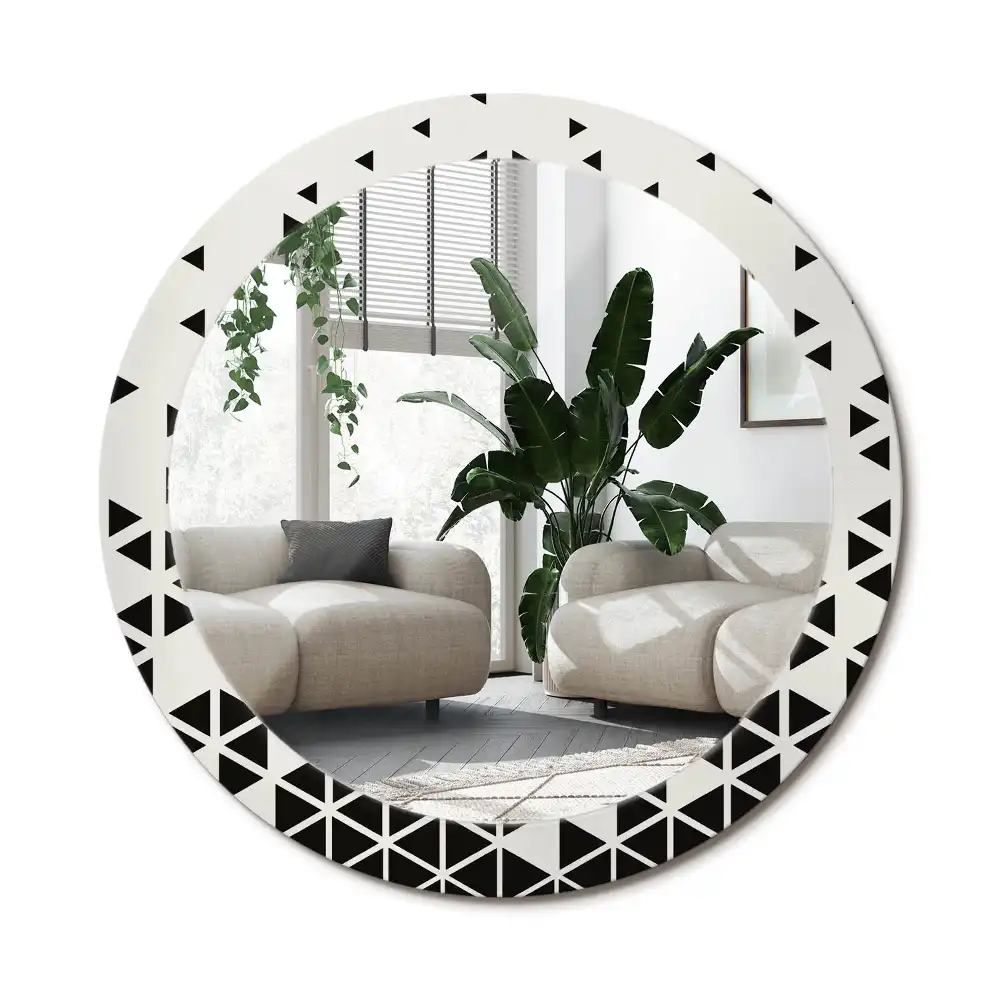 Specchio circolare stampato Astrazione geometrica
