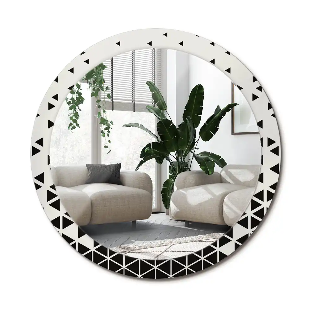 Specchio circolare stampato Astrazione geometrica