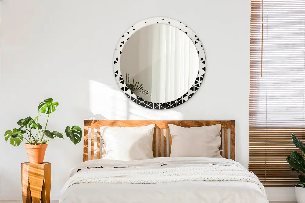 Specchio circolare stampato Astrazione geometrica