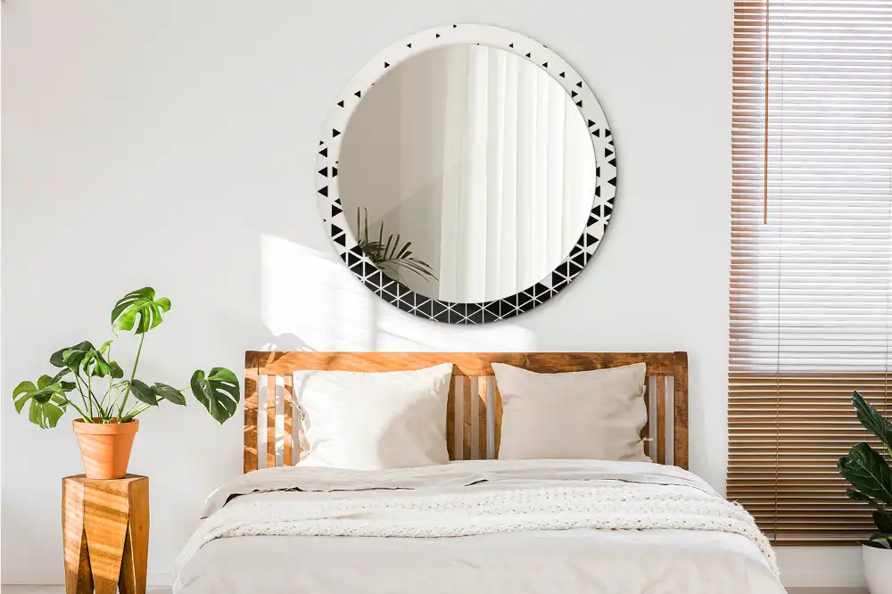 Specchio circolare stampato Astrazione geometrica