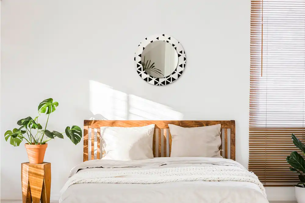 Specchio circolare stampato Astrazione geometrica