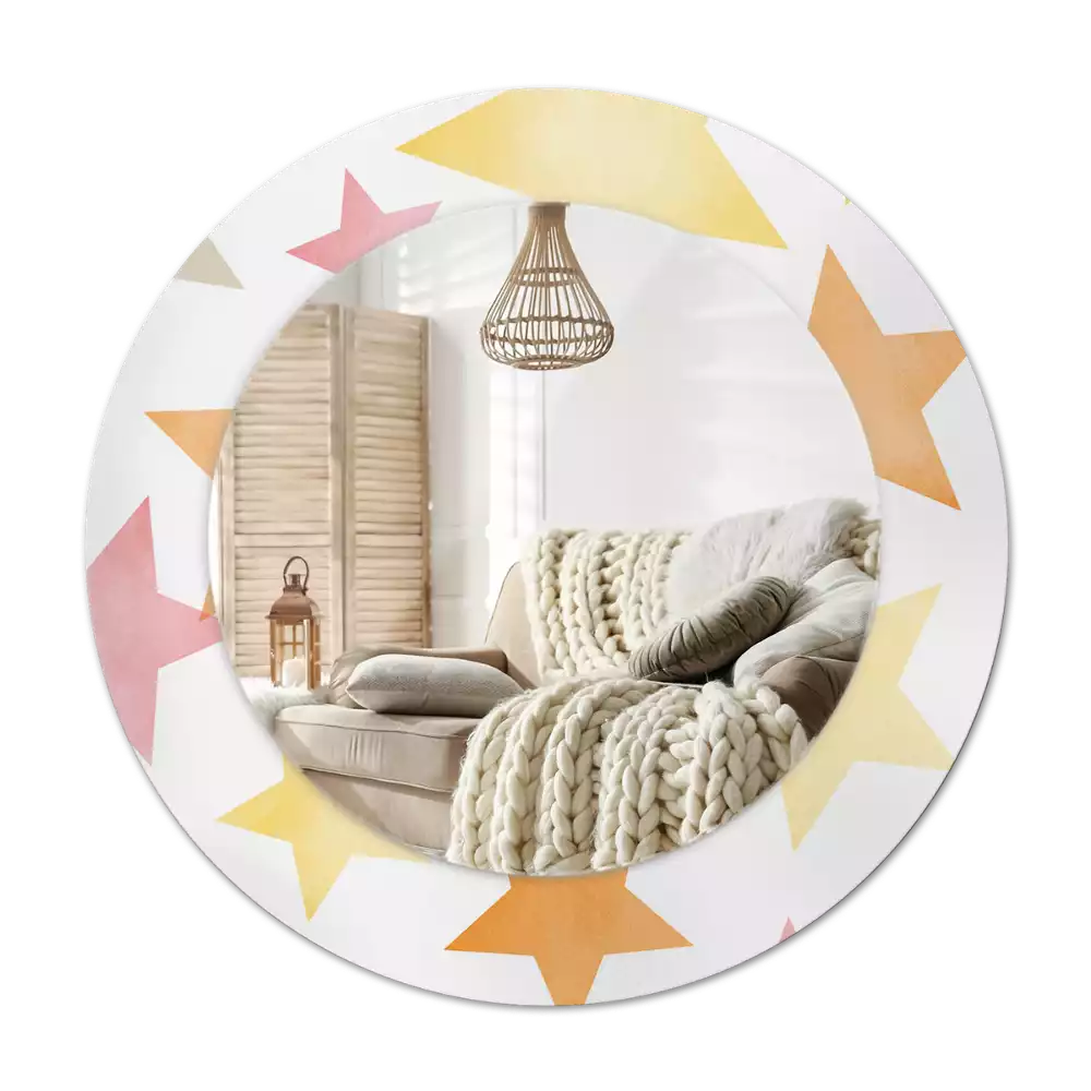 Specchio circolare decoro Stelle pastello