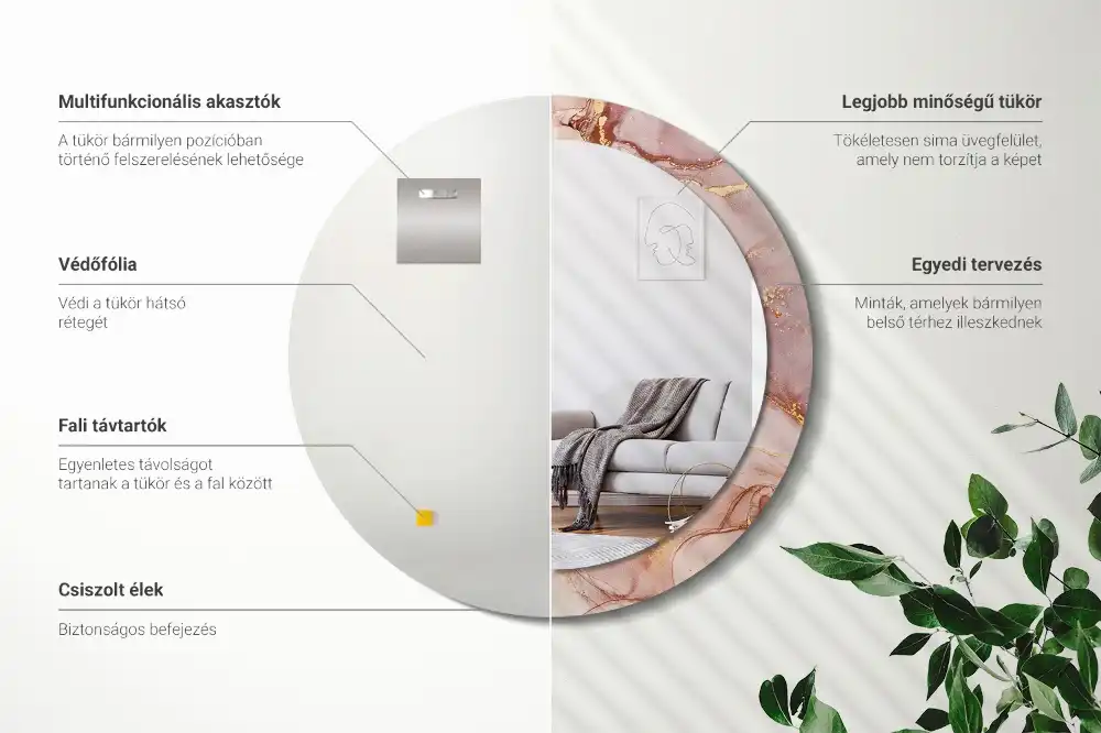 Specchio circolare decoro Fluido astratto