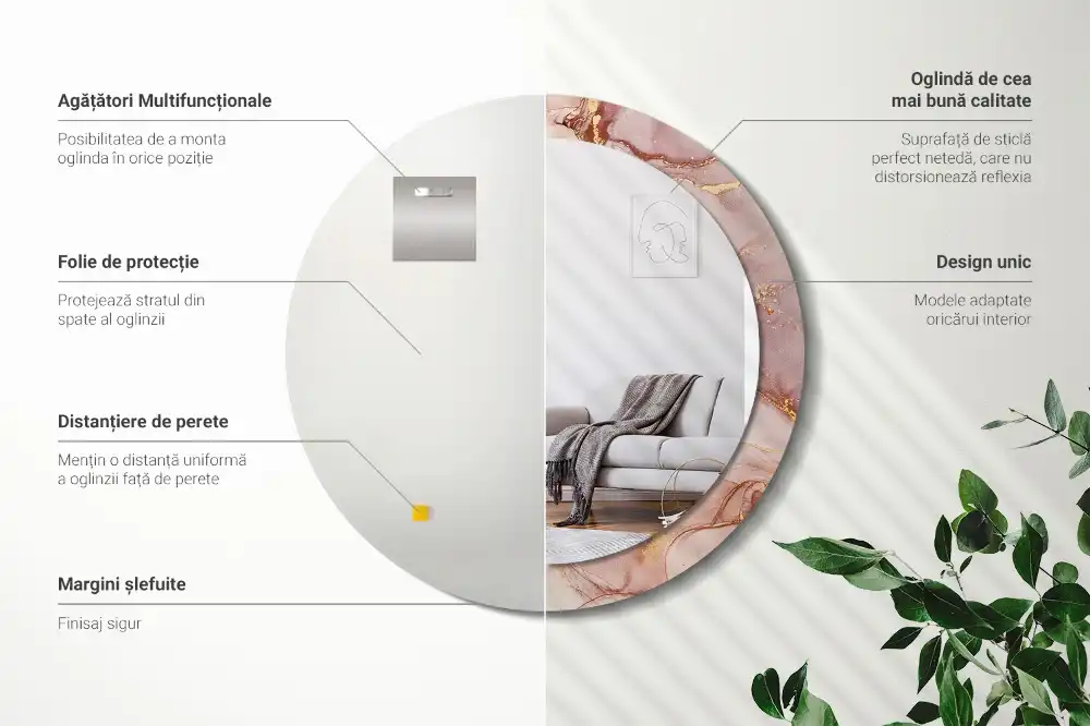 Specchio circolare decoro Fluido astratto