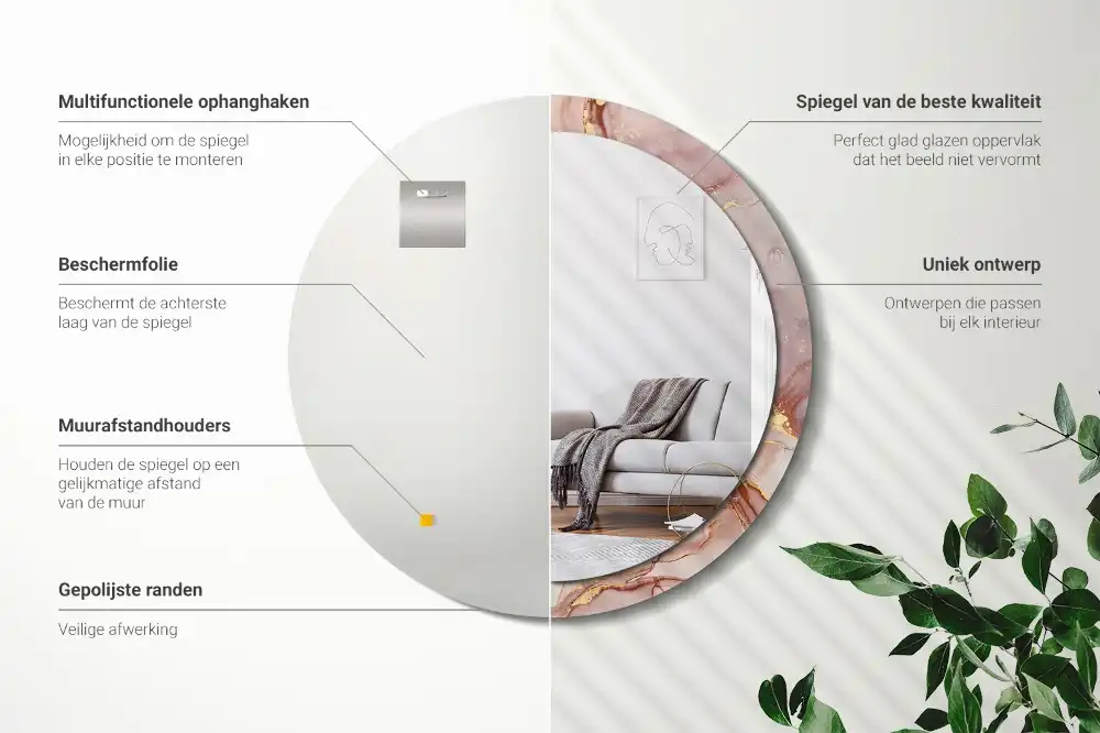 Specchio circolare decoro Fluido astratto