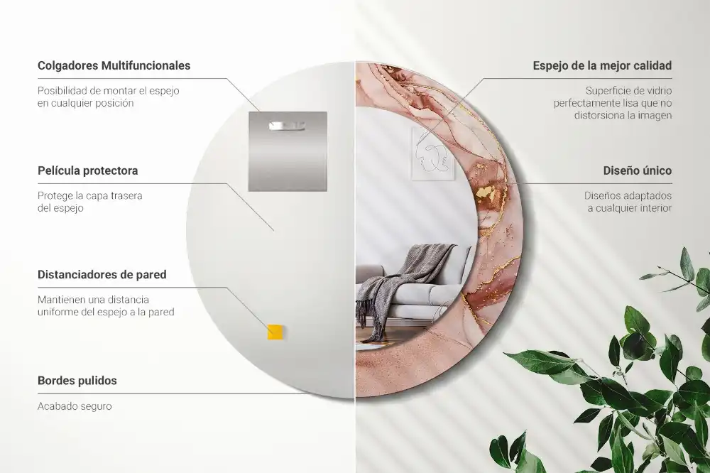 Specchio circolare decoro Fluido astratto