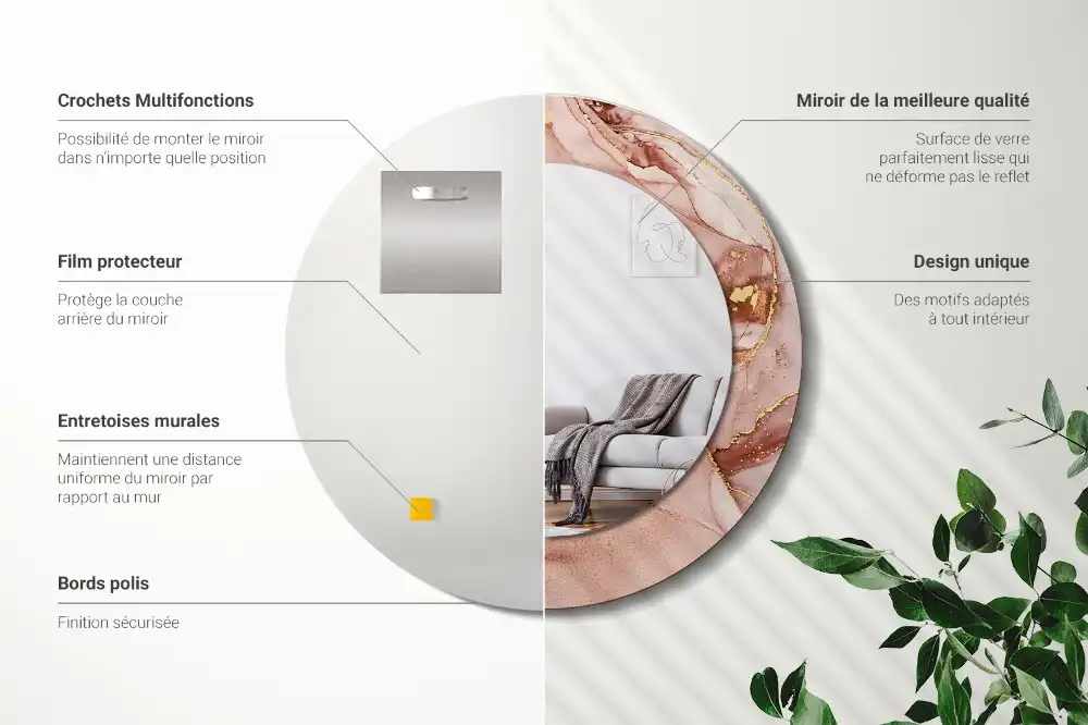 Specchio circolare decoro Fluido astratto