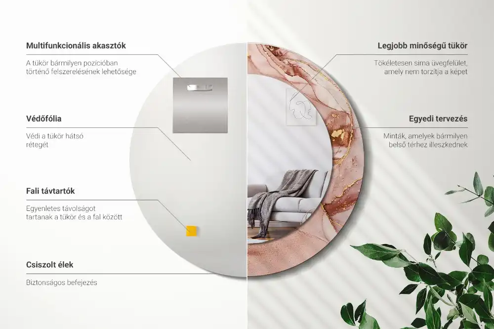 Specchio circolare decoro Fluido astratto