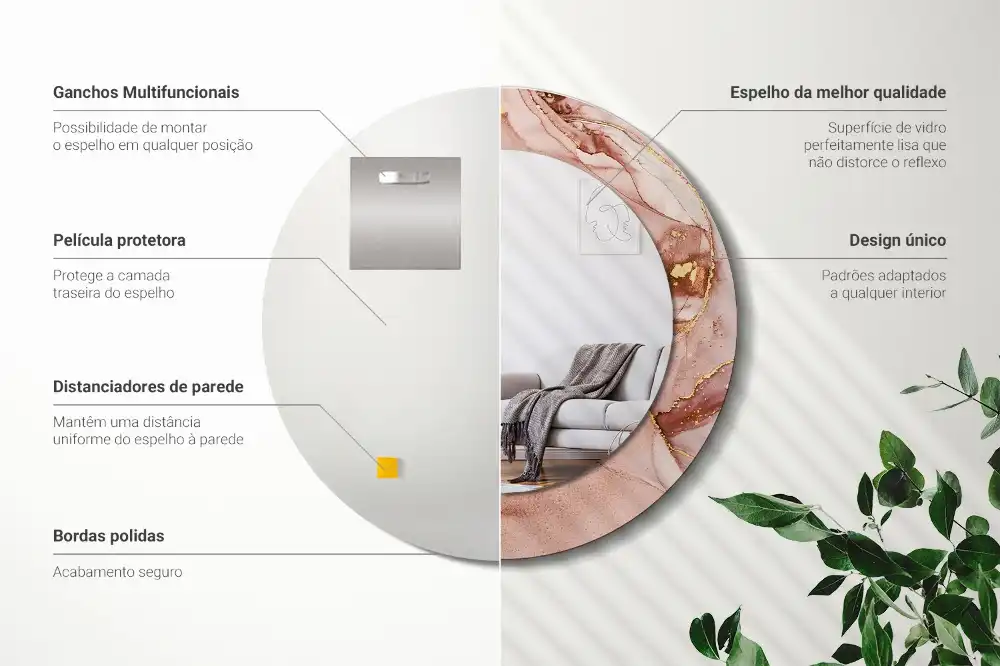 Specchio circolare decoro Fluido astratto