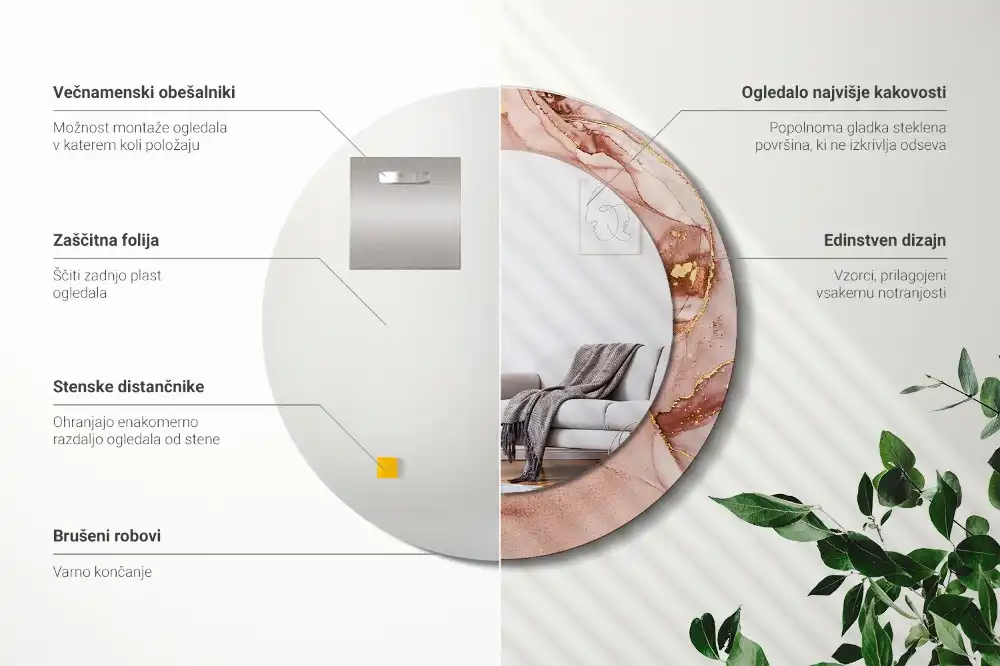 Specchio circolare decoro Fluido astratto