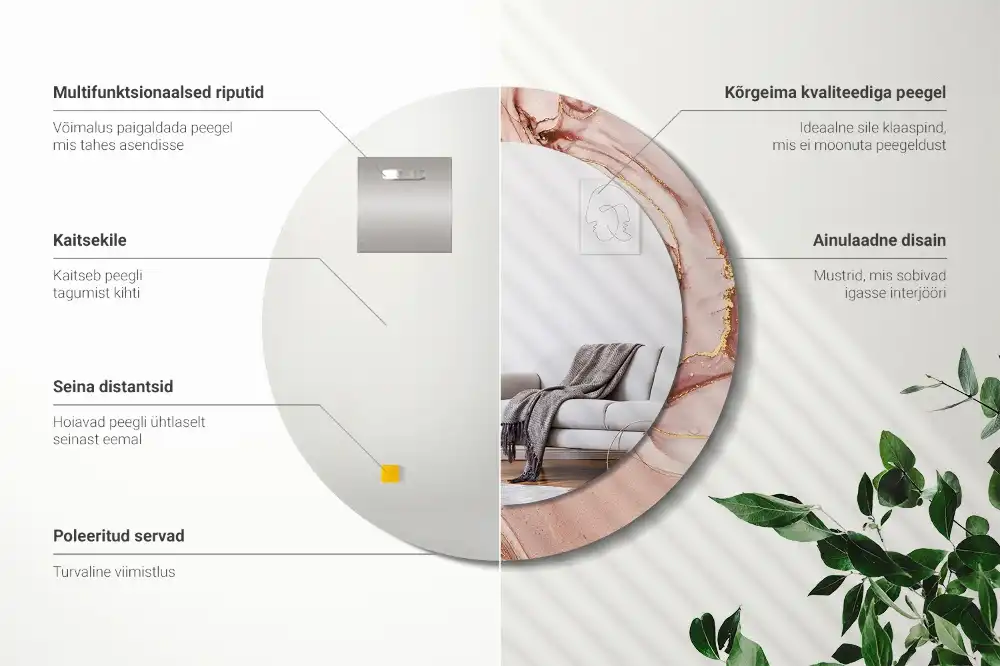 Specchio circolare decoro Fluido astratto