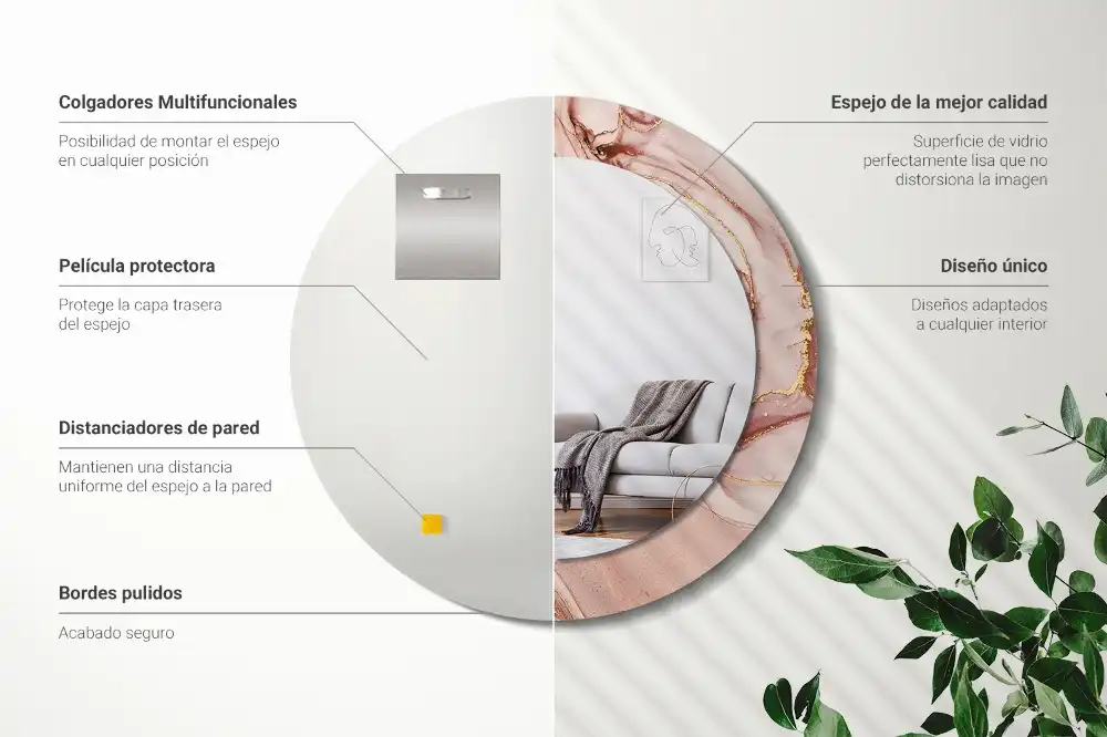 Specchio circolare decoro Fluido astratto