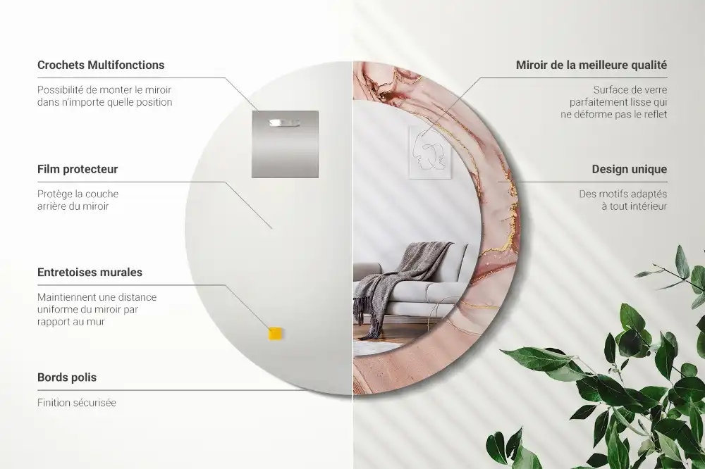 Specchio circolare decoro Fluido astratto