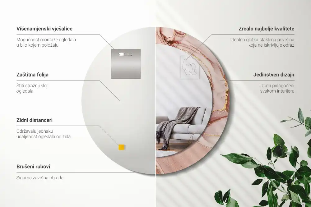 Specchio circolare decoro Fluido astratto