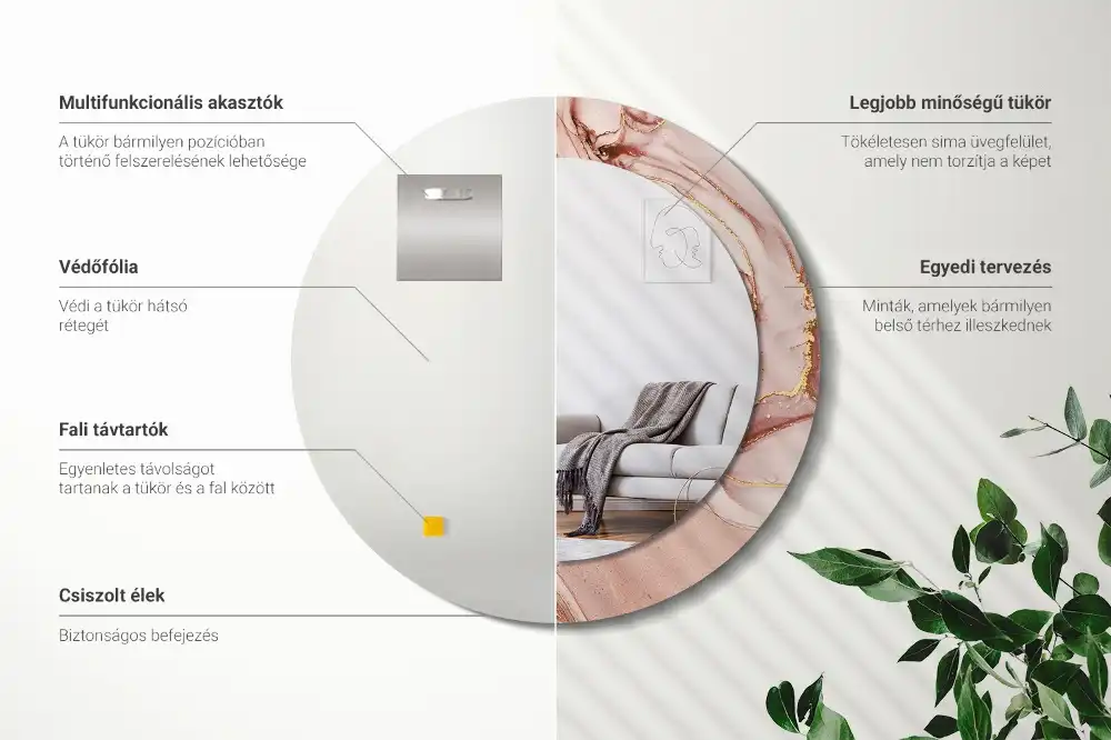 Specchio circolare decoro Fluido astratto