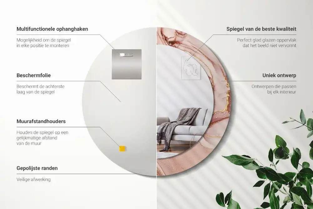 Specchio circolare decoro Fluido astratto