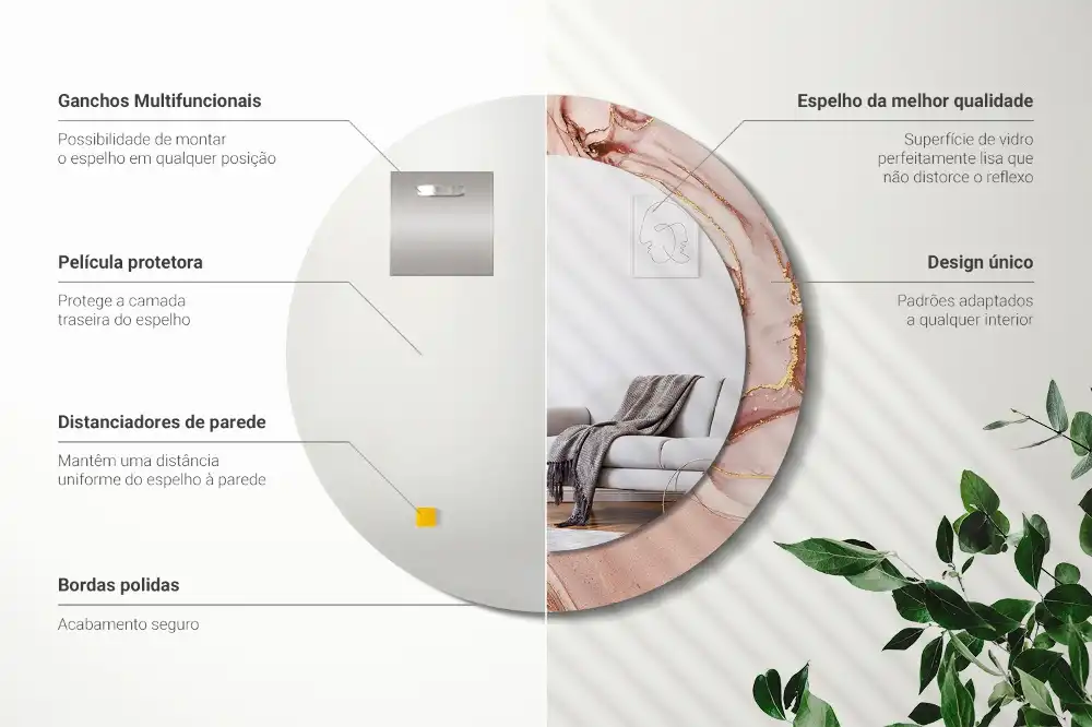 Specchio circolare decoro Fluido astratto