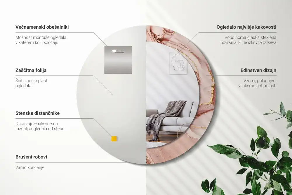 Specchio circolare decoro Fluido astratto