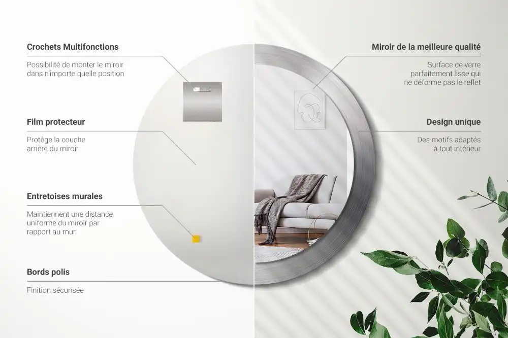 Specchio circolare stampato Metallo imitazione