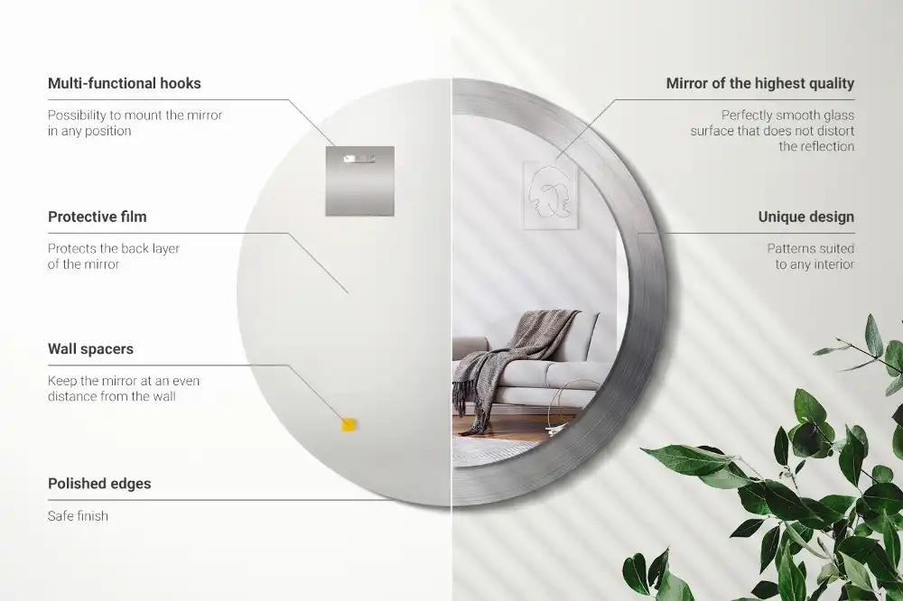 Specchio circolare stampato Metallo imitazione