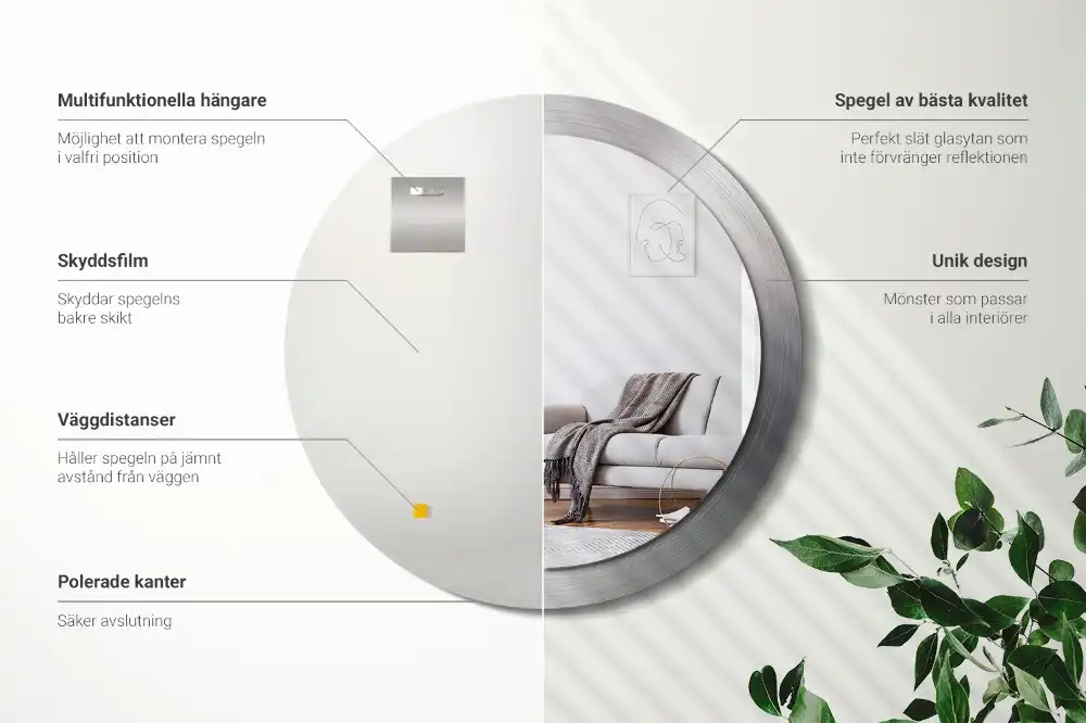 Specchio circolare stampato Metallo imitazione